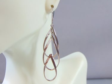 Womens Vintage Estate Sterling Silver Dangle Earrings