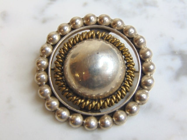 Womens Vintage Estate Sterling Silver Modernist Brooch (1 of 2)