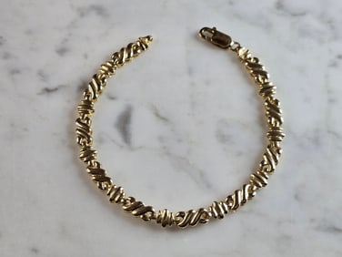 Womens Vintage Estate 14K Yellow Gold Bracelet