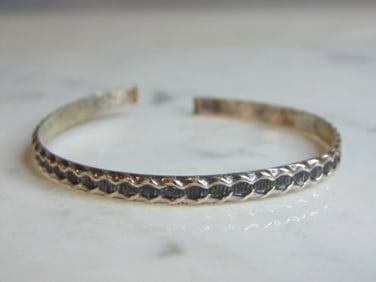 Womens Vintage Estate Sterling Silver Cuff Bracelet