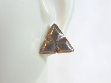 Womens Vintage Estate Sterling Silver Triangle Earrings