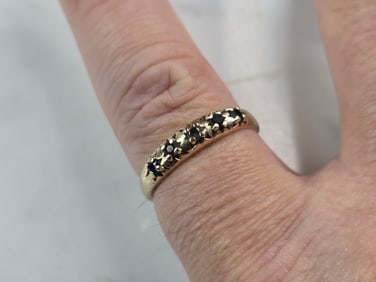 Womens Vintage Estate 10K Yellow Gold Multi Stone Ring