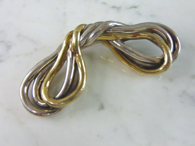 Womens Vintage Estate Sterling Silver Modernist Brooch (1 of 2)