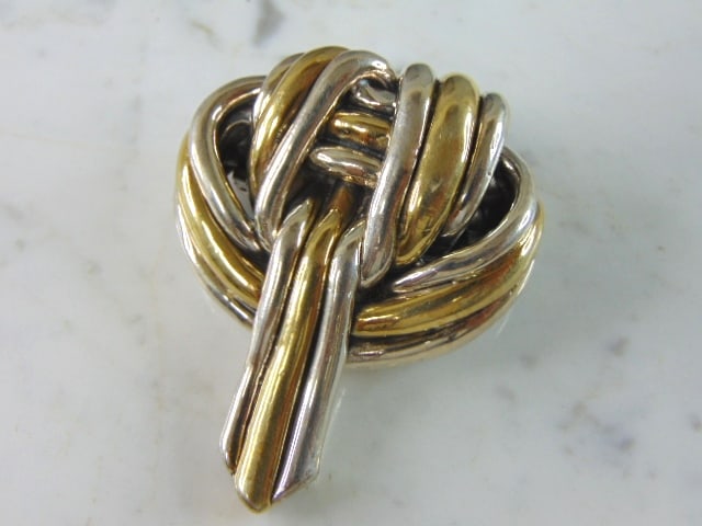 Womens Vintage Estate Sterling Silver Modernist Brooch (1 of 2)