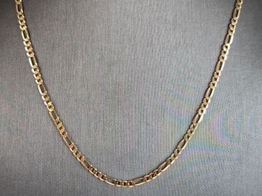 Womens Vintage Estate 14k Gold Italian Chain Link Necklace