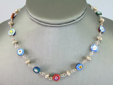 Womens Vintage Sterling Silver Modernist Necklace