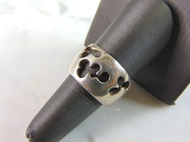 Womens Vintage Estate Sterling Silver Modernist Ring