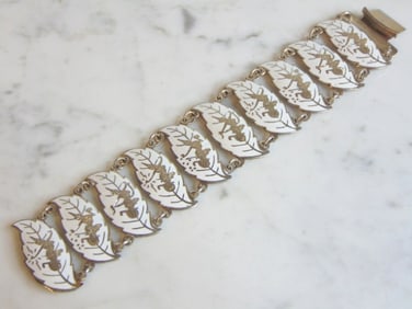 Heavy Vintage Estate .925 Sterling Silver Siam Bracelet