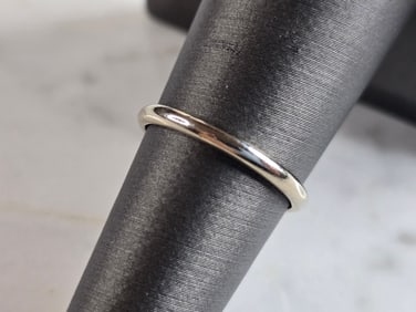 Womens Vintage 14k White Gold Frederick Goldman Wedding Ring Band