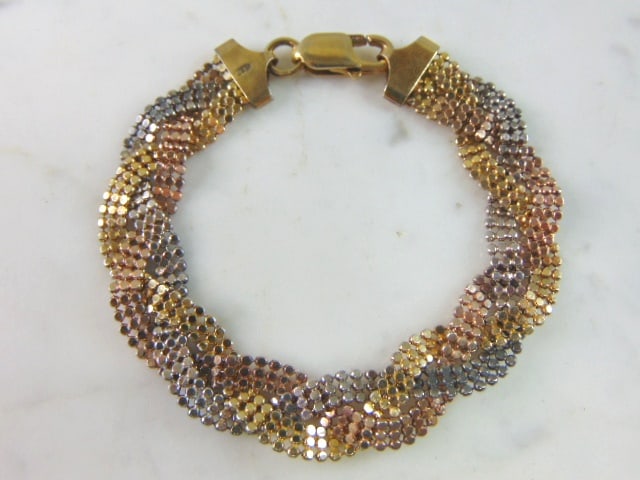 Womens Vintage Sterling Silver Gold Tone Bracelet (1 of 3)