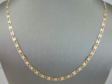 Womens Vintage14k Mixed Gold Chain Link Necklace