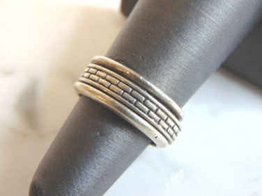 Mens Vintage Estate Sterling Silver Fidget Ring