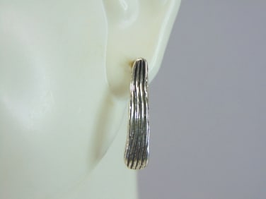 Womens Vintage Sterling Silver Modernist Earrings