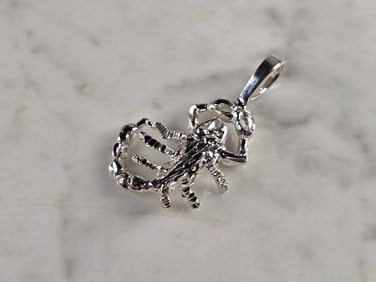 Sterling Silver Scorpion Scorpio Zodiac Pendant