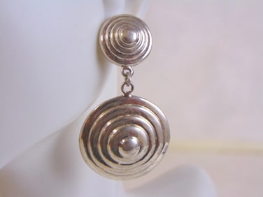 Womens Sterling Silver Modernist Dangle Earrings