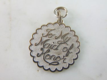 Womens Vintage Sterling Silver Maid of Honor Charm