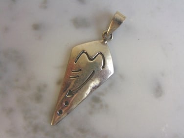 Womens Vintage Estate Sterling Silver Modernist Pendant