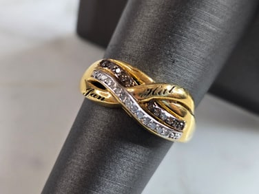 Womens Vintage Estate Sterling Silver Diamond Ring