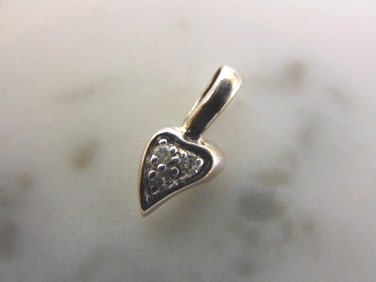 Womens Vintage Estate Sterling Silver Heart Pendant
