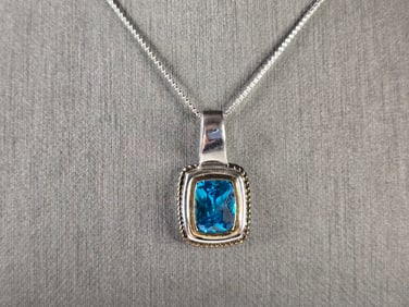 Womens Vintage Estate Sterling Silver Modernist Pendant Necklace