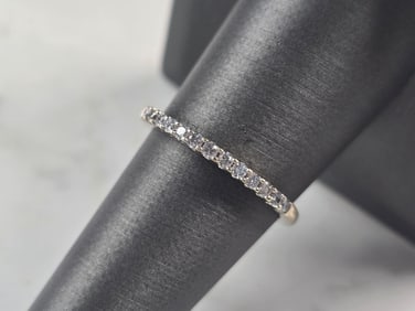 Womens Vintage Estate 14k White Gold Diamond Ring
