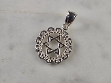 Sterling Silver Jewish Judaica Star of David Pendant