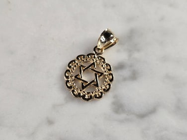14K Gold Jewish Judaica Star of David Charm Pendant