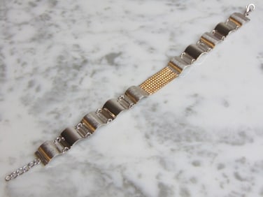 Womens Vintage Estate Sterling Silver Link Bracelet