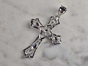 Womens Estate Sterling Silver Religious Celtic Cross Pendant