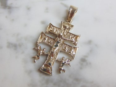Womens Vintage Estate Sterling Silver Cross Pendant