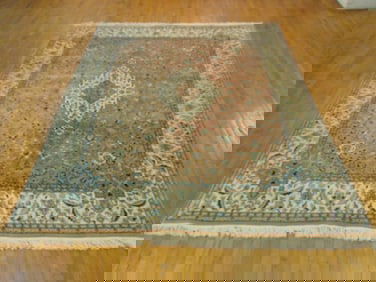 Vintage Estate Semi-Antique Handmade Kashan Rug