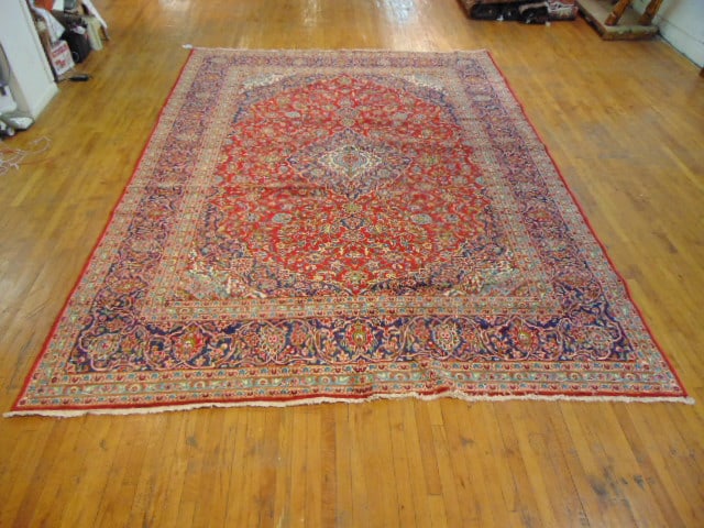 Vintage Estate Semi-Antique Handmade Kashan Rug (1 of 7)