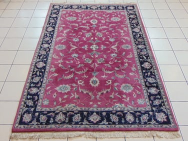 Vintage Estate Handmade Kashan Middle Eastern Rug