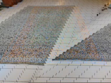 Vintage Estate Handmade Middle Eastern Kashan Rug