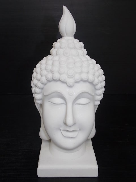 FENG SHUI BUST STATUE OF BUDDHA HEAD W/ MARBLE FINISH: FOR SALE IS THIS AMAZINGLY DECORATIVE AND HIGH QUALITY BUST STATUE OF A BUDDHA HEAD . THE BUST STANDS 11 1/2" TALL BY 5 1/2" WIDE. STATUE IS MADE OF RESIN WITH A MARBLE FINISH. GREAT PIECE TO ADD TO T