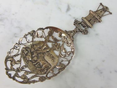 Vintage Antique Dutch Sterling Silver Bonbon Spoon