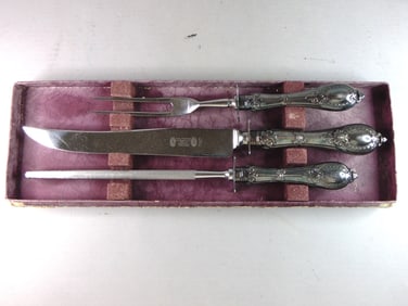 Vintage Estate Cheltenham Silver Plated 3pc Carving Set