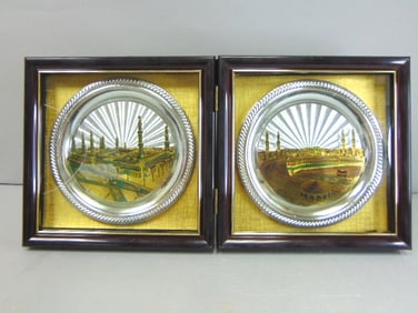 Decorative Makkah Silver Plated Plates In Frame