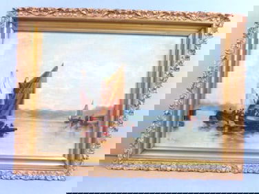 ANTIQUE SEASCAPE PAINTING BY LISTED ARTIST M. BOPP