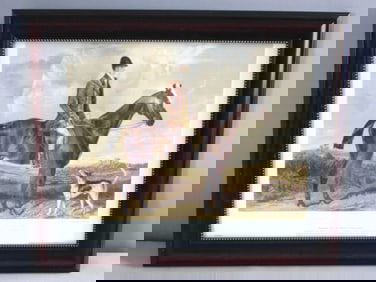 Vintage Estate "Huntsman of The Royal Buckhounds" Framed Art Print