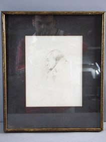 Vintage Estate Framed Etched Earl Vincent Portrait Art Print