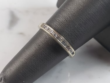 Womens Vintage Estate 14k White Gold Diamond Ring