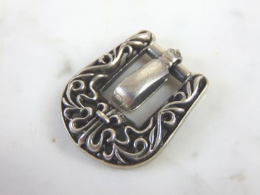 Womens Vintage Estate Sterling Silver Buckle Pendant