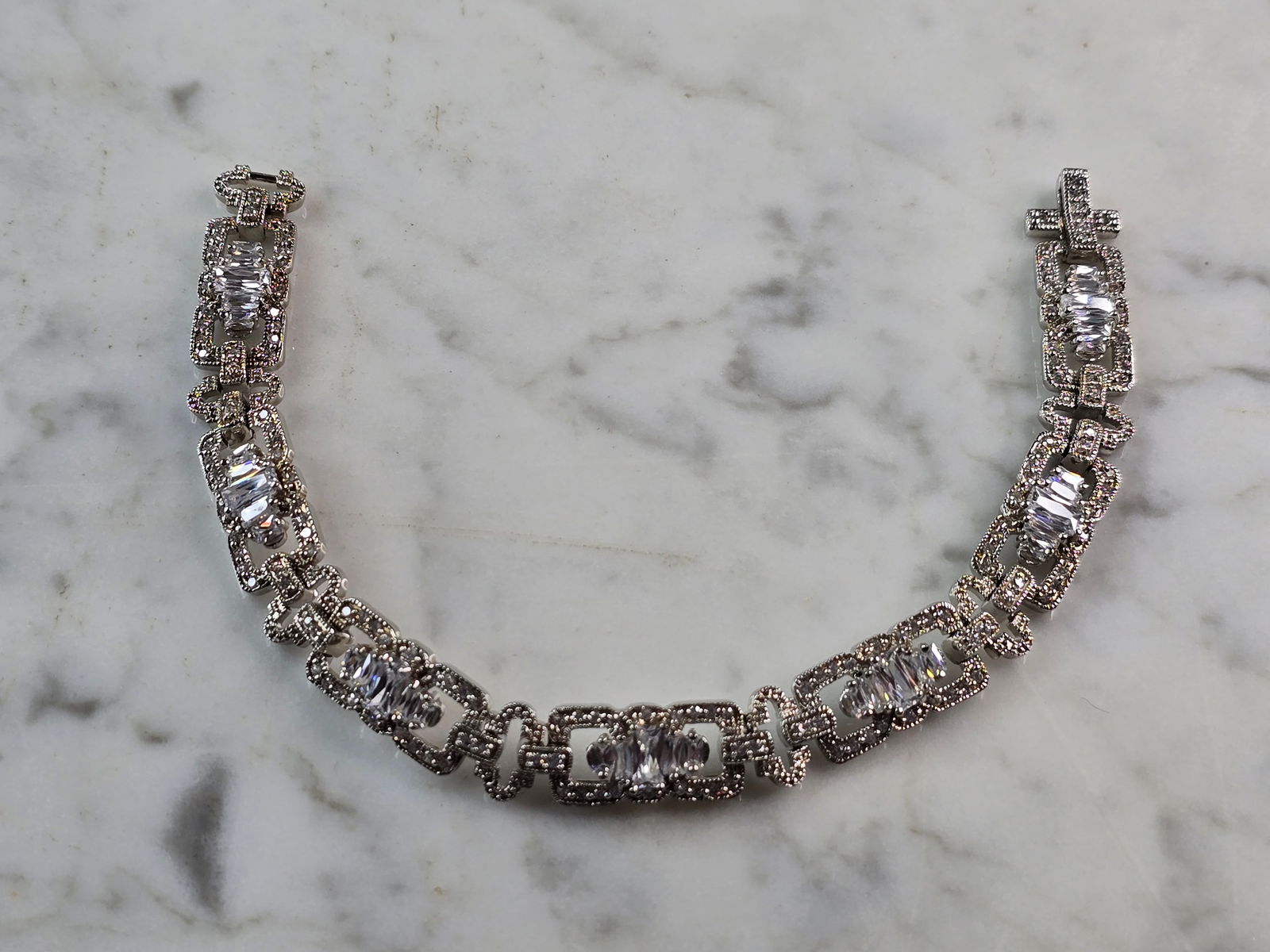 Womens Vintage Estate Sterling Silver Modernist Bracelet (1 of 4)