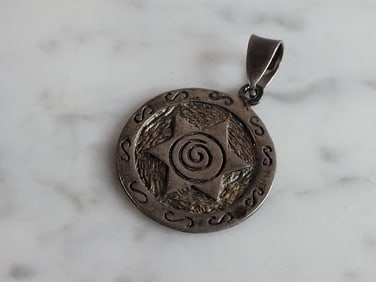 Womens Vintage Estate Sterling Silver Modernist Star Pendant