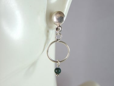 Womens Vintage Estate Sterling Silver Modernist Earrings