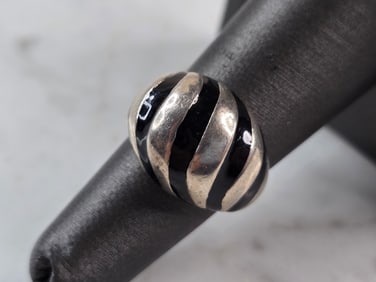 Womens Vintage Estate Sterling Silver Modernist Ring