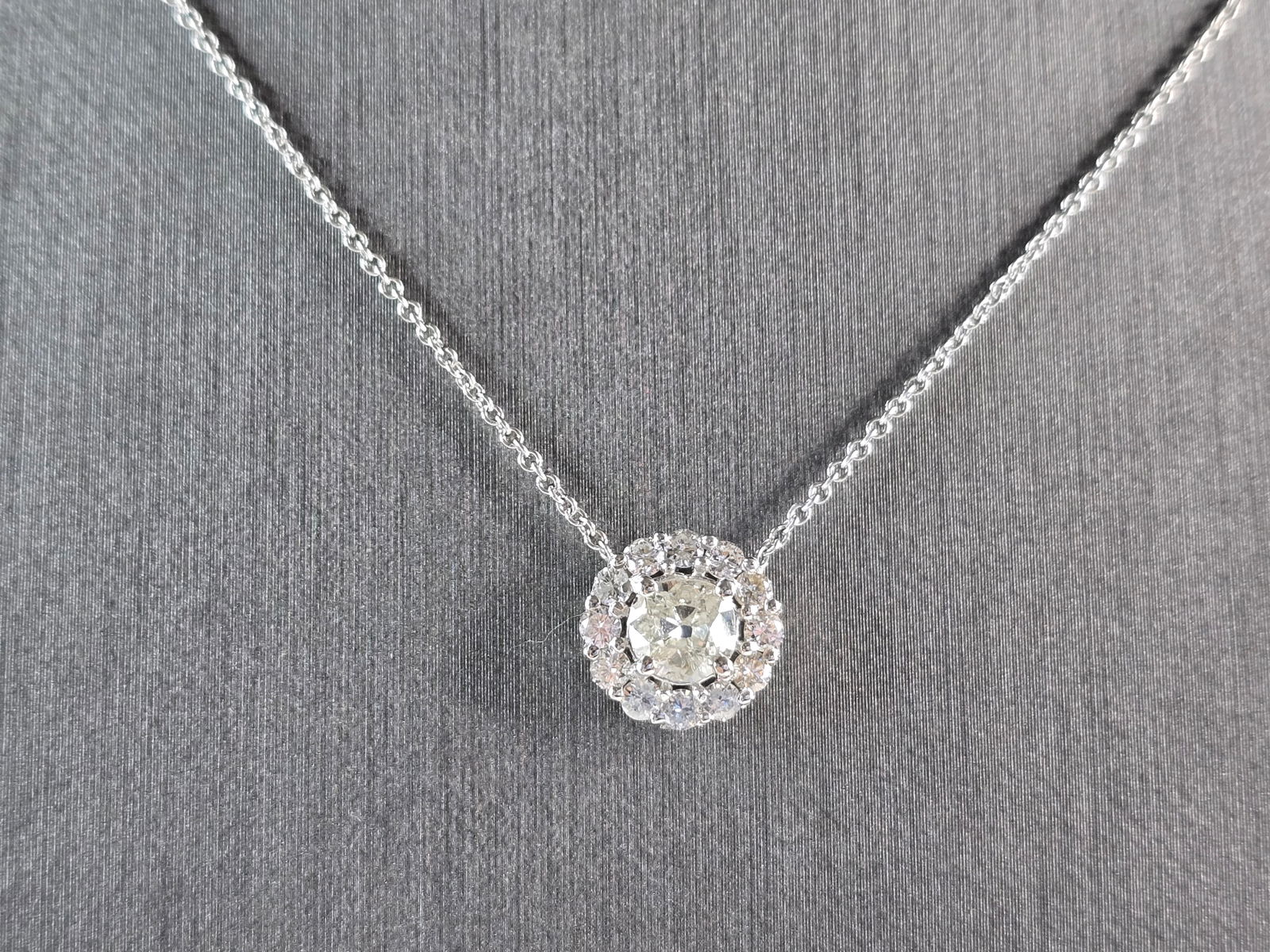 Womens 14K White Gold & Diamond Necklace Pendant (1 of 5)