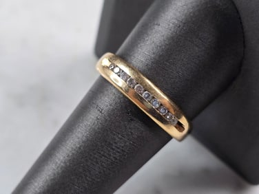 Mens Vintage Estate 14k Yellow Gold Diamond Ring