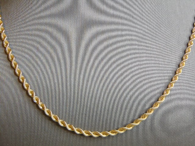 Vintage Estate 14K Yellow Gold Silk Rope Necklace (1 of 3)